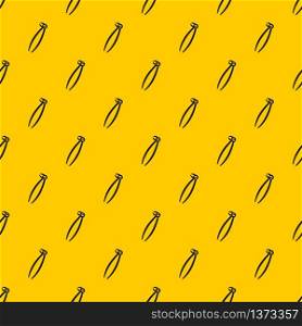 Tooth dentist forceps pattern seamless vector repeat geometric yellow for any design. Tooth dentist forceps pattern vector