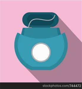 Tooth floss icon. Flat illustration of tooth floss vector icon for web design. Tooth floss icon, flat style