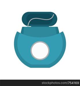 Tooth floss icon. Flat illustration of tooth floss vector icon for web isolated on white. Tooth floss icon, flat style