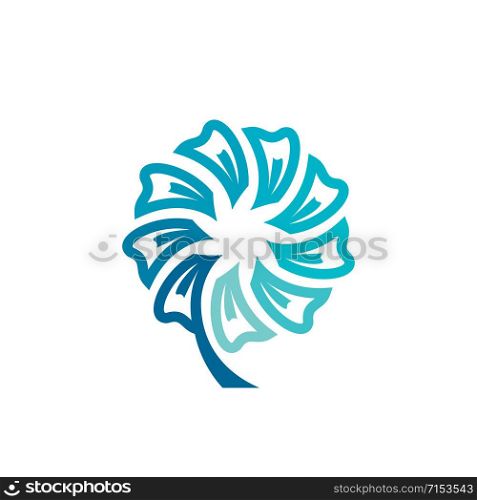 Tooth Flower circle pattern for Dental logo design. Dental care logo design.