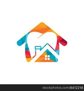 Tooth house vector logo design. Dental house icon logo design. 