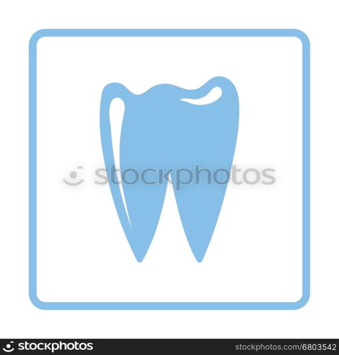 Tooth icon. Blue frame design. Vector illustration.