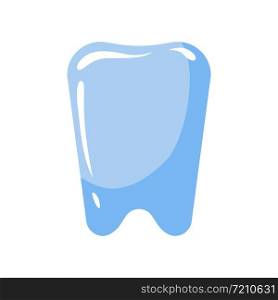Tooth icon. Blue tooth symbol in flat style isolated on white background. Vector illustration.. Tooth icon. Blue tooth symbol in flat style isolated on white background.