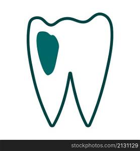 Tooth Icon. Editable Bold Outline With Color Fill Design. Vector Illustration.