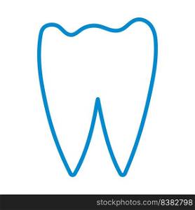 Tooth Icon. Editable Bold Outline With Color Fill Design. Vector Illustration.
