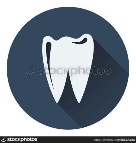 Tooth icon. Flat color design. Vector illustration.