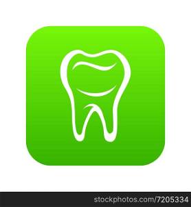 Tooth icon green vector isolated on white background. Tooth icon green vector