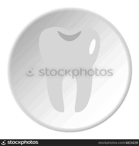 Tooth icon in flat circle isolated vector illustration for web. Tooth icon circle