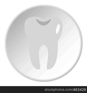 Tooth icon in flat circle isolated vector illustration for web. Tooth icon circle