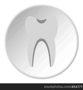 Tooth icon in flat circle isolated vector illustration for web. Tooth icon circle