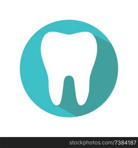 Tooth icon in flat style
