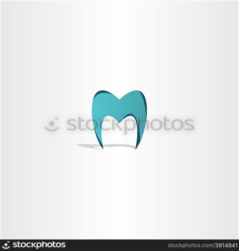 tooth icon letter m logo design