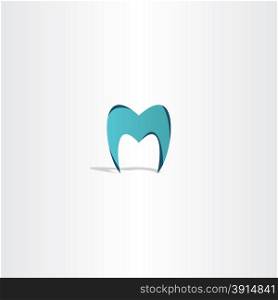 tooth icon letter m logo design