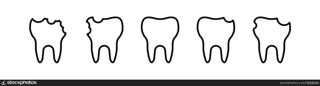 Tooth icon line design. Vector dent cincept illustration in flat style.