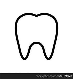 Tooth icon line isolated on white background. Black flat thin icon on modern outline style. Linear symbol and editable stroke. Simple and pixel perfect stroke vector illustration.