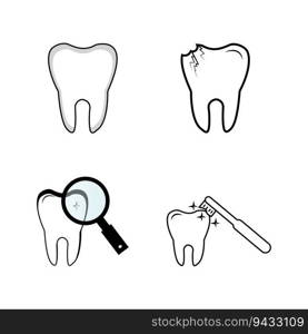 tooth icon logo vector design template