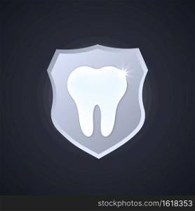 Tooth icon. Protection sign. Health care concept. Stomatology. Vector on isolated background. EPS 10.. Tooth icon. Protection sign. Health care concept. Stomatology. Vector on isolated background. EPS 10
