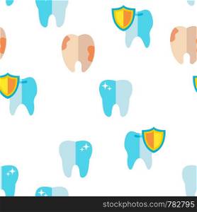 Tooth Icon Seamless Pattern Vector. Dental Draphic. Oral Medical Care. Mouth Tooth Pain Icon. Illustration. Tooth Icon Vector Seamless Pattern