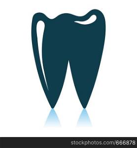 Tooth Icon. Shadow Reflection Design. Vector Illustration.