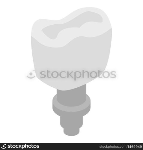 Tooth implant icon. Isometric of tooth implant vector icon for web design isolated on white background. Tooth implant icon, isometric style