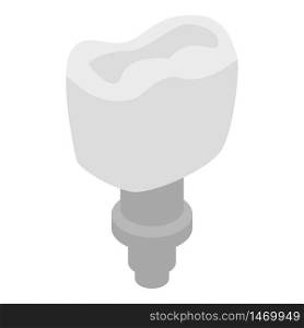Tooth implant icon. Isometric of tooth implant vector icon for web design isolated on white background. Tooth implant icon, isometric style