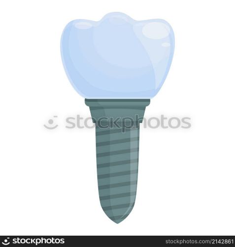 Tooth implant process icon cartoon vector. Dental crown. Care clinic. Tooth implant process icon cartoon vector. Dental crown