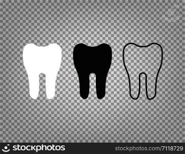 Tooth isolated symbols or icon on transparent background. Line art. Vector design illustration. EPS 10. Tooth isolated symbols or icon on transparent background. Line art. Vector design illustration.