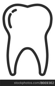 Tooth line icon. Molar sign. Dental clinic logo isolated on white background. Tooth line icon. Molar sign. Dental clinic logo