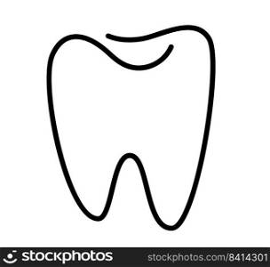Tooth logo icon for dentist or stomatology dental care design template. Vector isolated black line contour symbol for dentistry clinic or medical center and toothpaste package.. Tooth logo icon for dentist or stomatology dental care design template. Vector isolated black line contour symbol for dentistry clinic or medical center and toothpaste package
