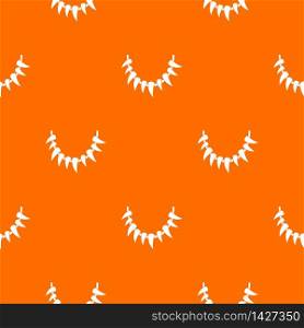 Tooth necklace pattern vector orange for any web design best. Tooth necklace pattern vector orange
