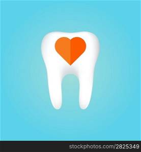 Tooth On White Background. Vector Illustration