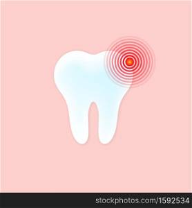 Tooth pain icon. Dental sign. Pain red circle. Toothache concept. Vector on isolated background. EPS 10.. Tooth pain icon. Dental sign. Pain red circle. Toothache concept. Vector on isolated background. EPS 10