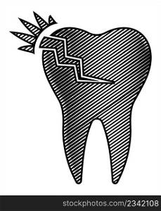 Tooth Pain Icon, Tooth Ache, Toothache, Vector Art Illustration