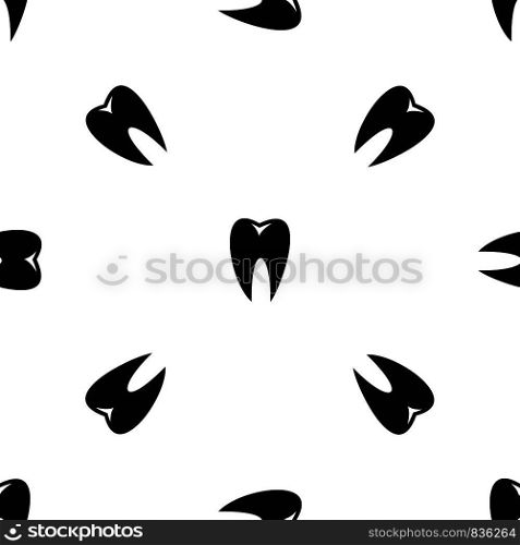 Tooth pattern repeat seamless in black color for any design. Vector geometric illustration. Tooth pattern seamless black