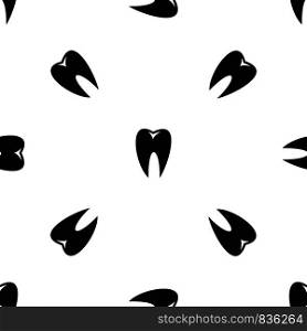 Tooth pattern repeat seamless in black color for any design. Vector geometric illustration. Tooth pattern seamless black