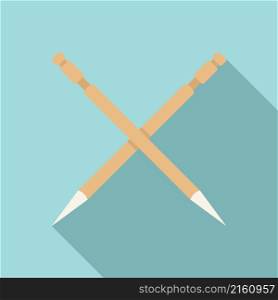 Tooth pick icon flat vector. Wood stick. Food toothpick. Tooth pick icon flat vector. Wood stick