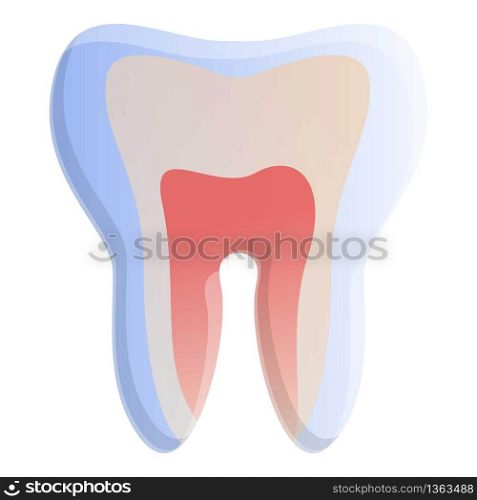 Tooth pulp icon. Cartoon of tooth pulp vector icon for web design isolated on white background. Tooth pulp icon, cartoon style
