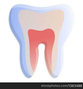 Tooth pulp icon. Cartoon of tooth pulp vector icon for web design isolated on white background. Tooth pulp icon, cartoon style