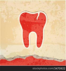 tooth with a crack retro poster