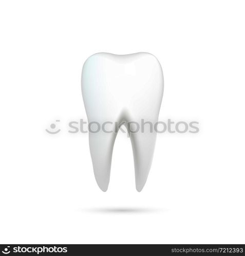 Tooth with shadow. Medical sign. Vector eps10
