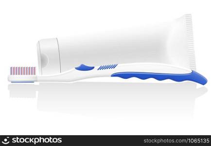 toothbrush and toothpaste vector illustration isolated on white background