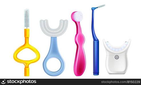 toothbrush bathroom realistic vector. brush tooth, teeth dental care, white eco hygiene, clean product toothbrush bathroom 3d isolated illustration. toothbrush bathroom set realistic vector
