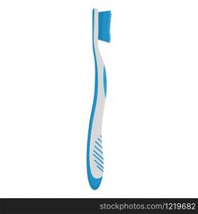 Toothbrush blue color cartoon isolated on white background. Teeth protection, oral care, dental health concept design for toothpaste packaging, poster, banner. Vector illustration for any design.