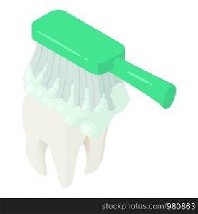 Toothbrush clean tooth icon. Isometric of toothbrush clean tooth vector icon for web design isolated on white background. Toothbrush clean tooth icon, isometric style