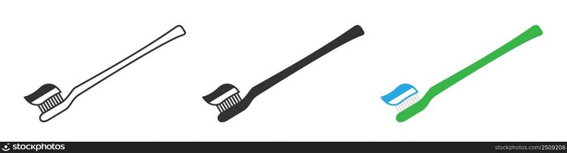 Toothbrush icon. Brush tooth illustration symbol. Sign dental vector.
