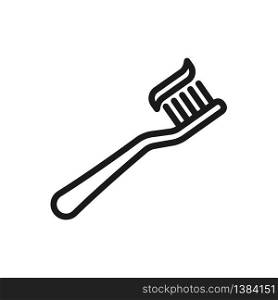toothbrush icon in trendy flat design