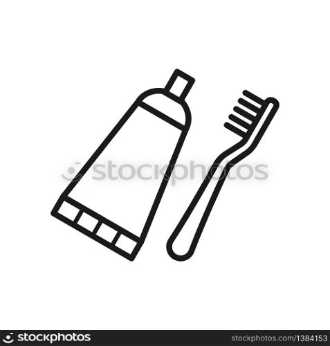 toothbrush icon in trendy flat style isolated on white background