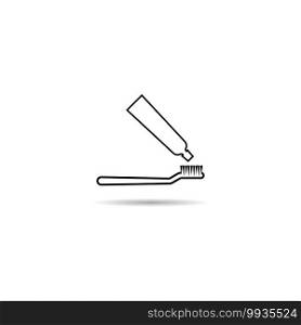 Toothbrush icon vector, filled flat sign, solid pictogram isolated on white. Symbol, logo illustration.