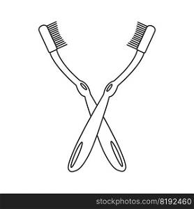 toothbrush icon vector illustration symbol design