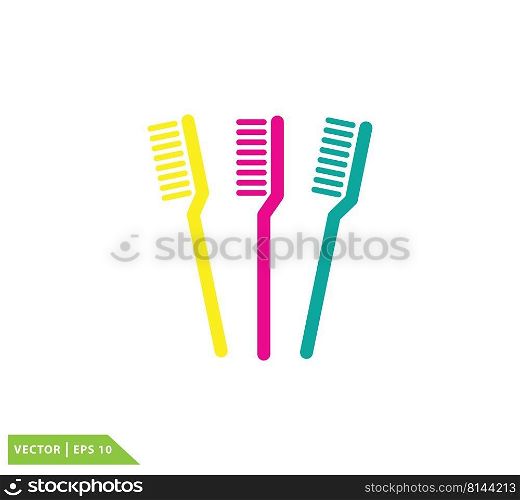 Toothbrush icon vector logo design template